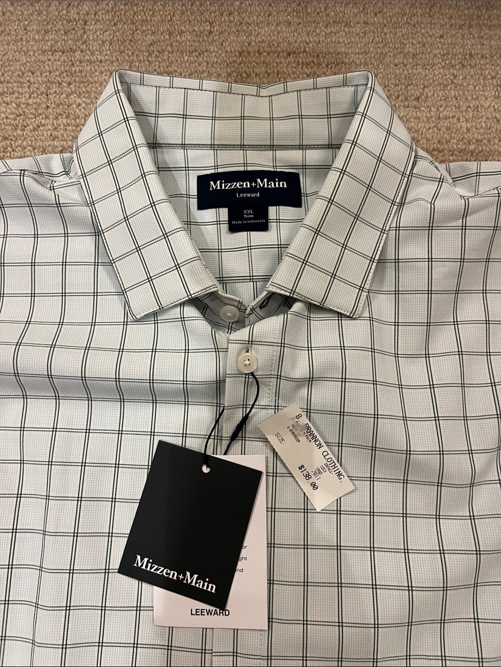 Mizzen+Main Blue & Green Plaid Shirt
Size: XXL - Picture 2 of 3